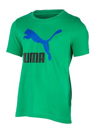 Детская Футболка Puma Classics Logo Tee Зеленый 128 (53952636)