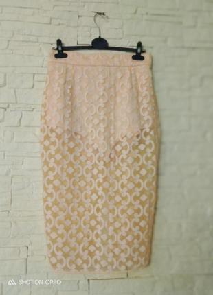 Полупрозрачная летняя юбка с шортами 46-48 размер