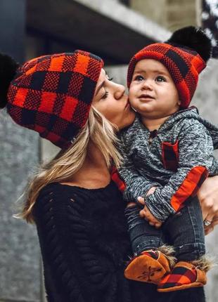 Парні шапки для мами і дитинки для фотосесій