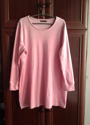 Удлиненный велюровый розовый свитшот , платье свитшот esmara б...