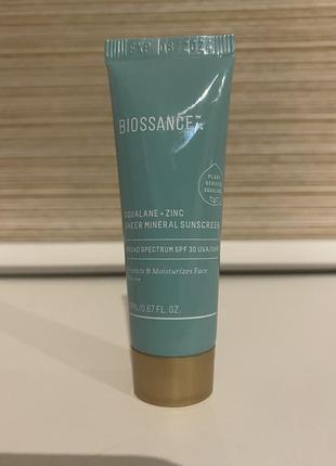 Солнцезащитный крем с цинком biossance squalane + zinc sheer s...