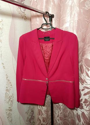 Яркий розовый/малиновый пиджак жакет трансформер