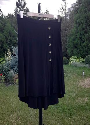 Черная летняя юбка миди