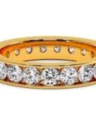 Золотое кольцо с муассанитами  размер 18