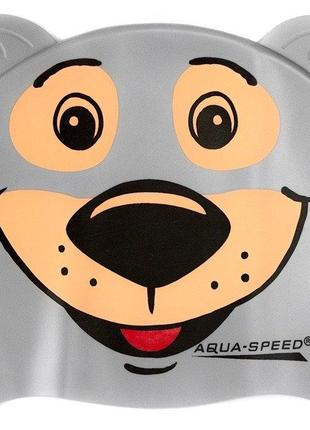 Шапка для плавания Aqua Speed ​​ZOO BEAR 5761 серый медведь ди...