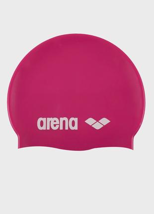 Шапка для плавання Arena CLASSIC SILICONE фуксія, білий Уні OS...