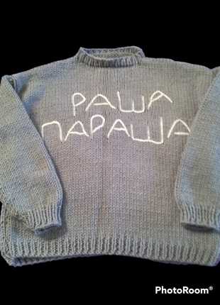 Патриотический свитер. вязаный свитер. handmade. женский свите...