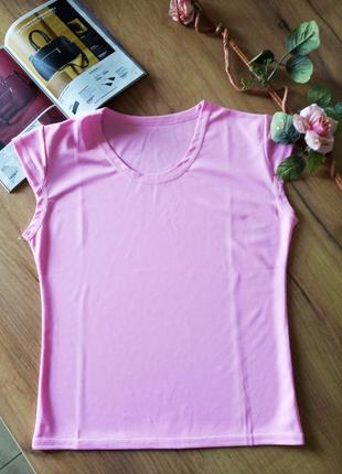 Розпродаж футболка майка рожевого кольору, склад поліестер, не...