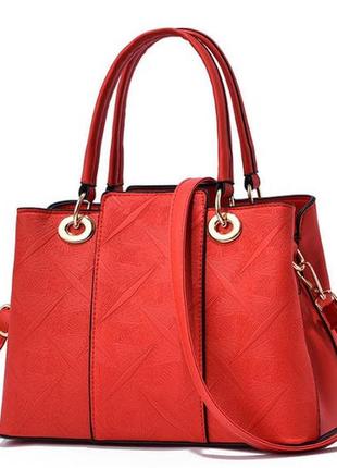 Модная женская сумочка экококира, стильная сумка на плечо красный