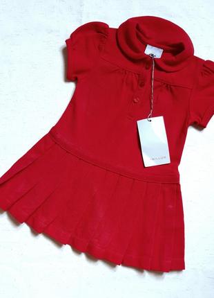 Платье cyrillus красное поло теннисное на 9 -12месяцев