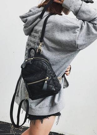 Маленький женский рюкзак бедренный черный
