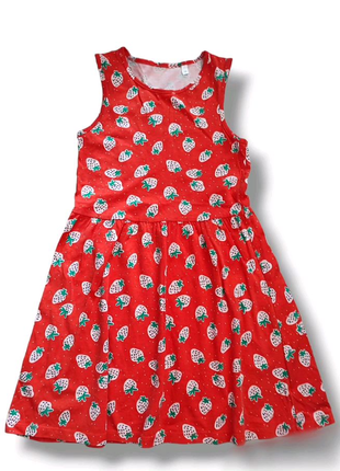 Дитяча літня сукня в принт полуниця бавовняне плаття для дівчинки