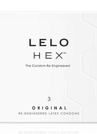 Презервативи LELO HEX Condoms Original 3 Pack, тонкі та суперм...