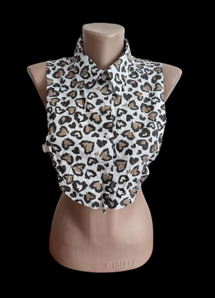 Топик блузка женская леопардовые сердечки сердца рубашка накидка