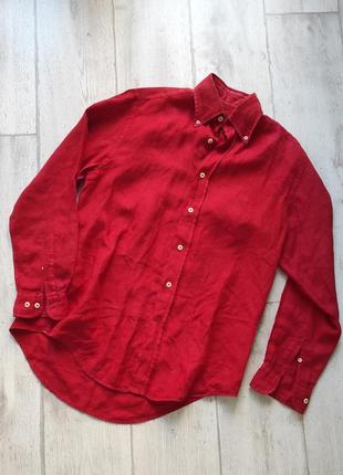 Красная льняная рубашка 🔸fred perry