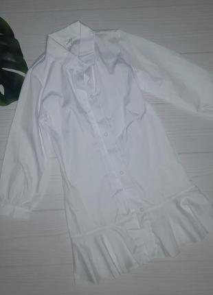 Белое платье-рубашка на рост 120-130 см
