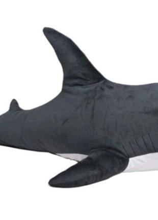 Акула 100 см чорна оригінал икеа іграшка подушка м'яка чорний ...