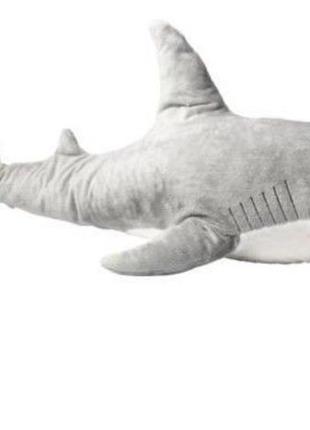 Акула 100 см м'яка іграшка подушка ікеа сіра ikea