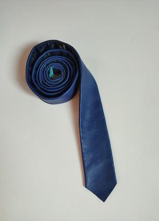Кожаный галстук узкий из 100% кожи 👔 130х4,5см
