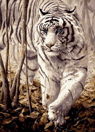 Картина за номерами strateg преміум білий тигр розміром 40х50 ...