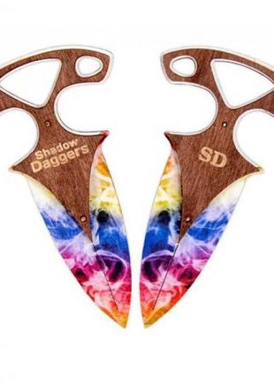 Комплект ножей сувенирных деревянных "тычковый радуга" dag-r