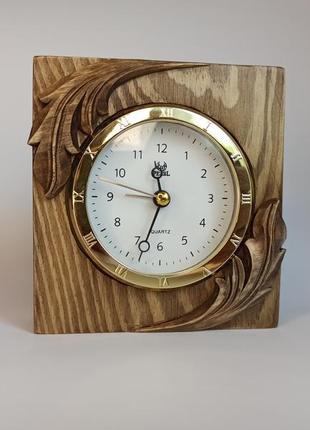 Дерев'яний годинник ручної роботи, годинник офісного столу, де...