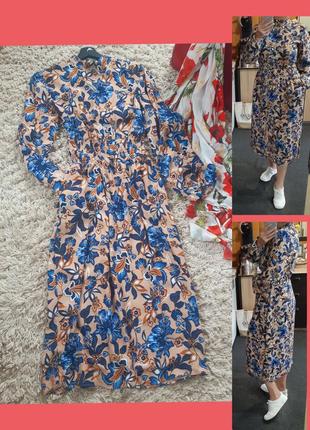 Шикарное длинное платье в цветочный принт, m&amp;s collection,...