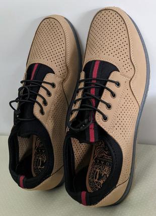 Туфлі кросівки на літо чоловічі чернвики світлі коричневі