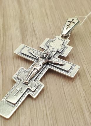 Массивный Крест серебряный 925 пробы. Кулон из серебра для муж...