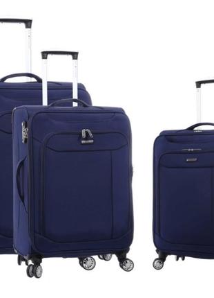 Чемодан snowball 87303 синий комплект чемоданов