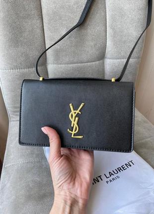 Сумка черная мини клатч в стиле saint laurent