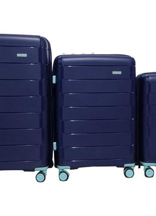 Чемодан snowball 20303 комплект чемоданов тёмно-синий