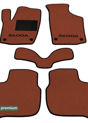 Двухслойные коврики Sotra Premium Terracotta для Skoda Rapid (...