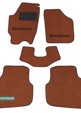 Двухслойные коврики Sotra Premium Terracotta для Skoda Roomste...