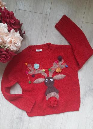 Новогодний свитерик одежду светер девочка 6 лет