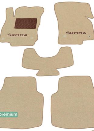 Двухслойные коврики Sotra Premium Beige для Skoda Superb (mkII...