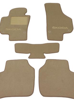 Двухслойные коврики Sotra Custom Premium Beige для Skoda Super...