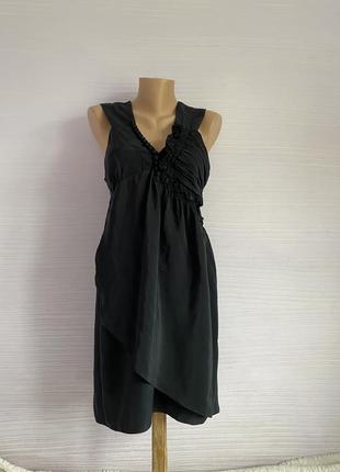 Sandro paris шелковое черное коктельное платье р s оригинал