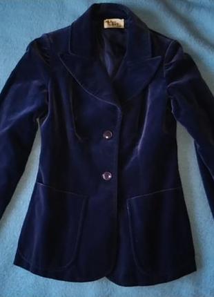 Синий бархатный пиджак boutique eva gerona