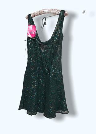 Шелковое платье сарафан с пайетками