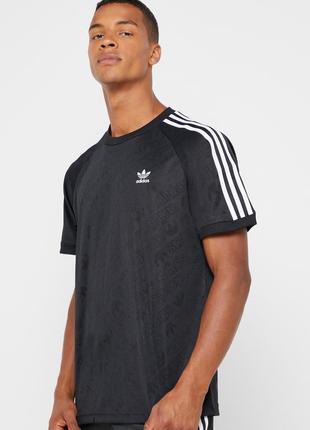 Футболка adidas originals black monogram 3 stripe t-shirt