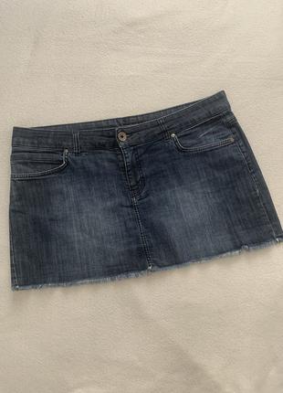 Джинсоаая синяя летняя юбка Therapy размер14/ xl