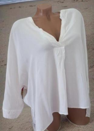 Белая стильная женская блуза рубашка zara