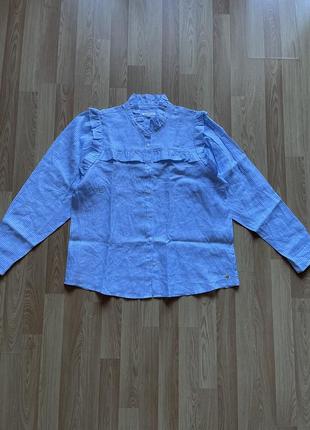 Рубашка льняная с оборками бренд jean paul