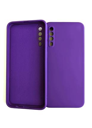Силиконовый чехол для Samsung Galaxy A30s Фиолетовый микрофибр...