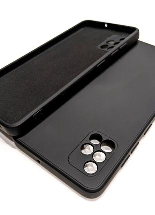 Силиконовый чехол для Samsung Galaxy A51 Черный микрофибра sof...