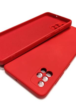 Силиконовый чехол для Samsung Galaxy A51 Красный микрофибра so...