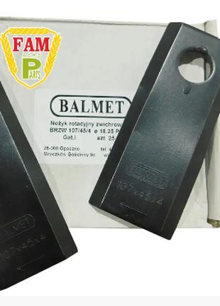 Нож роторной косилки BALMET правый 112x48x4Ø19 Wirax 000040456