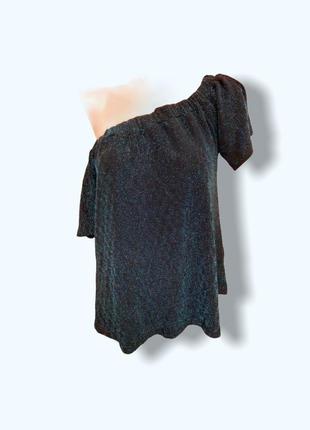 Люрексова блуза з відкритими плечима