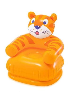 Дитяче надувне крісло «Тигр» Intex 68556, 65 х 64 х 74 см, ора...